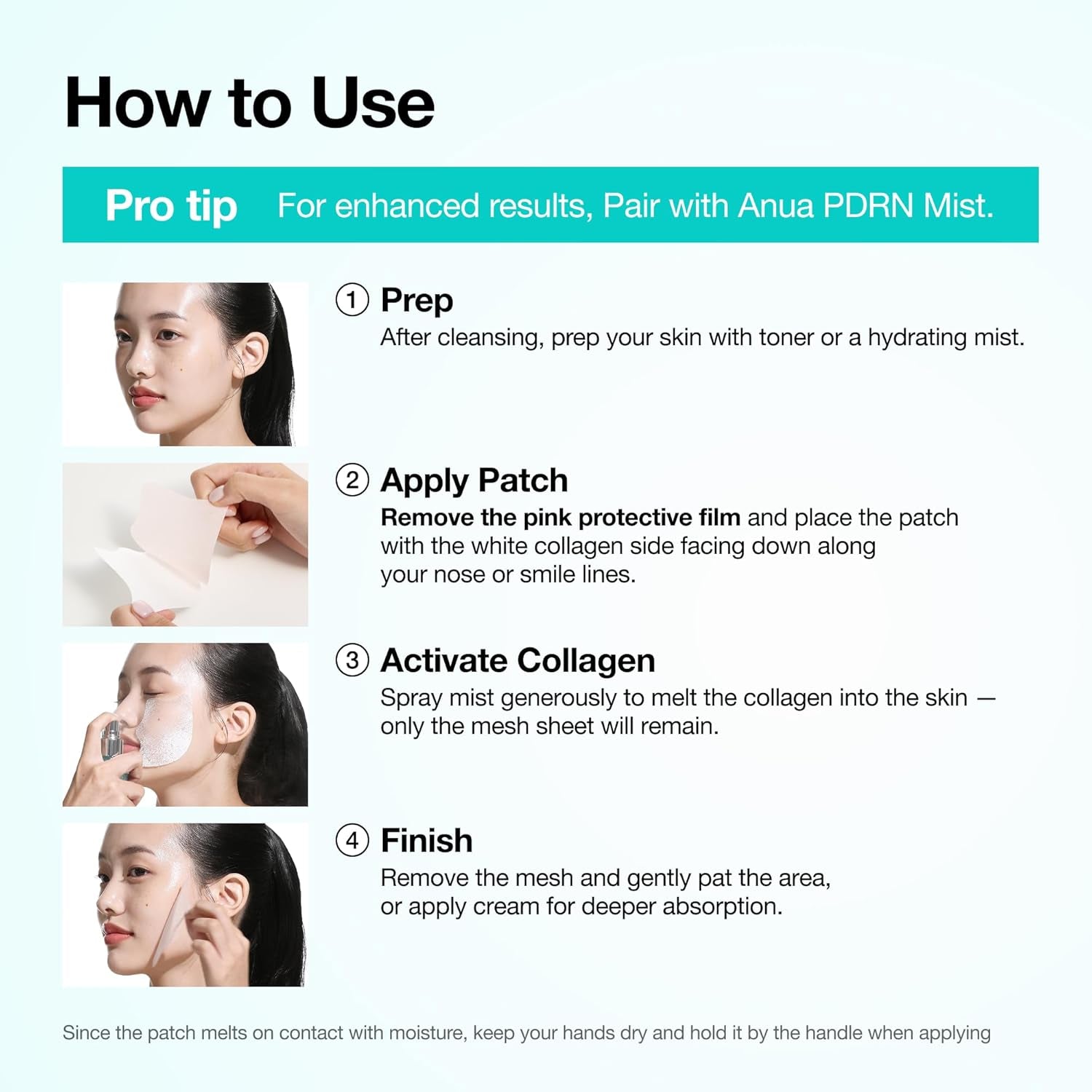 Anua Salmon DNA PDRN Collagen Melting Patch for Glass Skin, Smile Line Patches, Wrinkle Patches, Melting Thin Collagen Patch, Firming for Fine Lines, Glow, Hydrating, Korean Skincare, 2 Pairs X 4EA