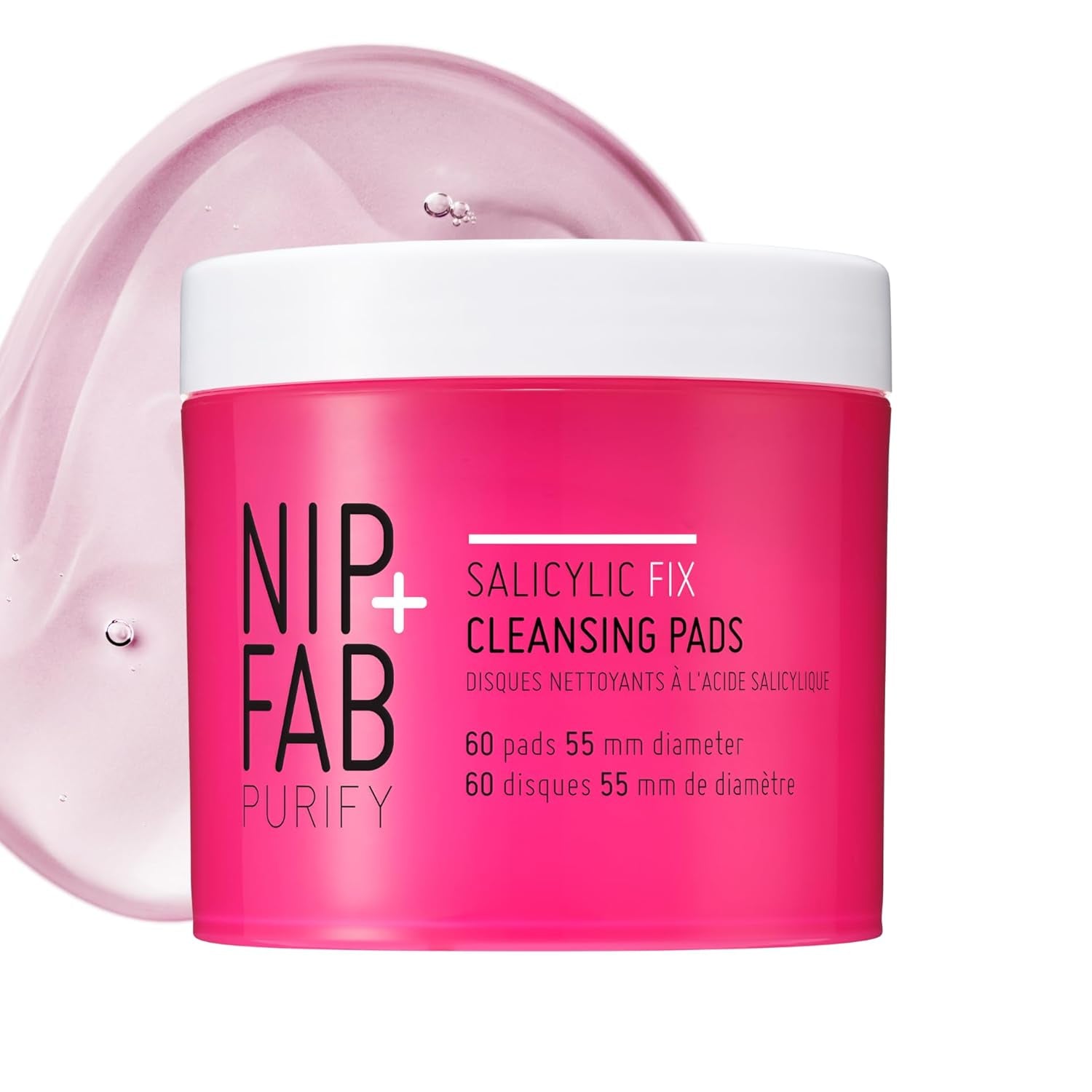 Nip + Fab Salicyclic Fix Night Pads for Face with Hyaluronic Acid, Exfoliating Facial Pad BHA Exfoliant for Skin Hydration Acne Breakouts and Blemishes, 60 Pads, 2.7 Ounce