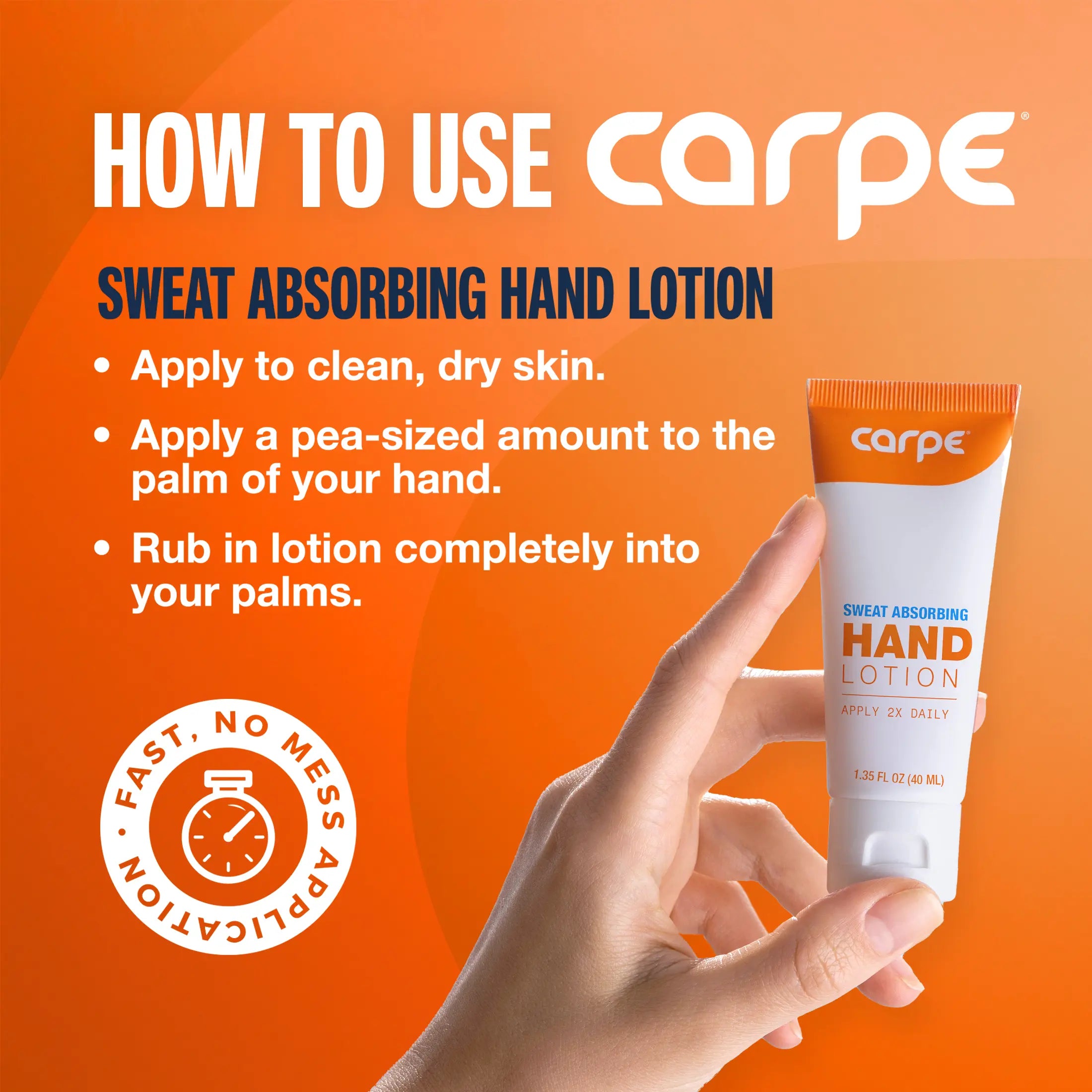 Hand Sweat Absorbing Lotion for Sweaty and Clammy Hands Daily Evening