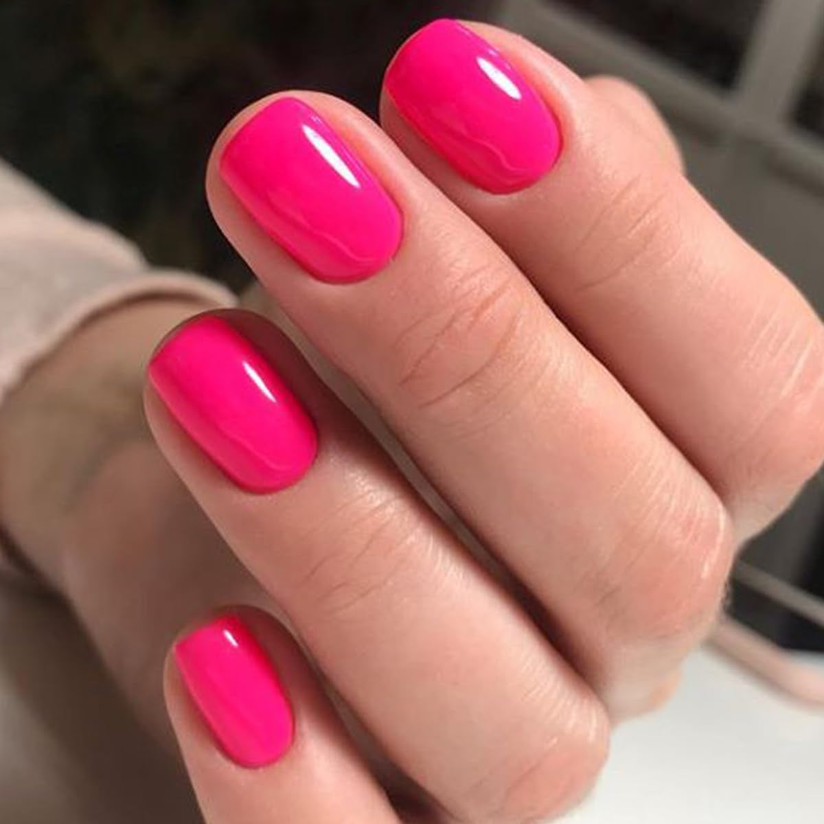 GLAMERMAID Nude Pink Short Press on Nails, Natural Extra Short Squoval Glue on Nails for Women, Coral Pink Square Jelly Soft Gel Fake Nails, round Reusable Acrylic False Nails Manicure Kit for Women