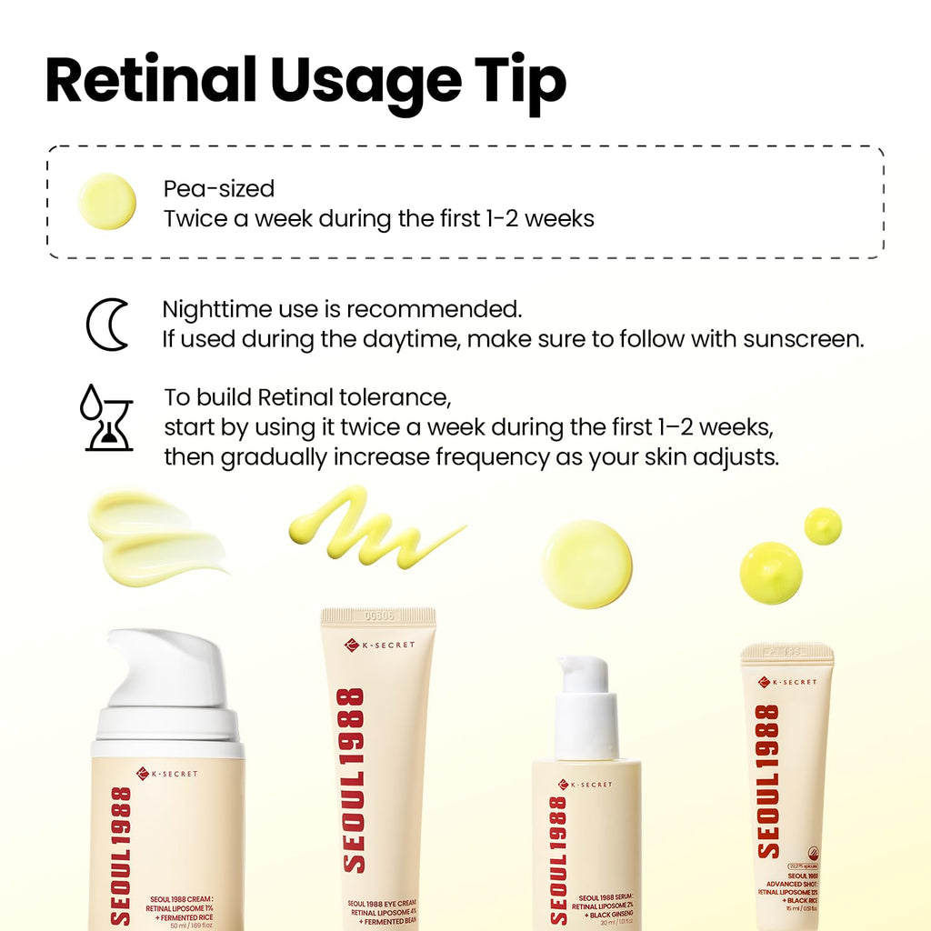 K-SECRET SEOUL 1988 Retinal Serum – Formulated with Advanced Retinal Liposome 2% and 58% Black Ginseng Extract | Fine Lines and Skin Texture Care Serum | Korean Skincare, 30Ml / 1.01 Fl Oz