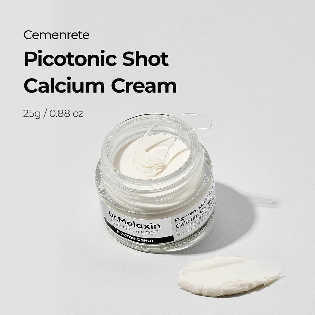 Dr.Melaxin Picotonic Shot Calcium Cream with Calcium, Intensive Brightening Cream for Even Skin Tone & Skin Clarity, Korean Skincare for Density Care, 0.88 Oz