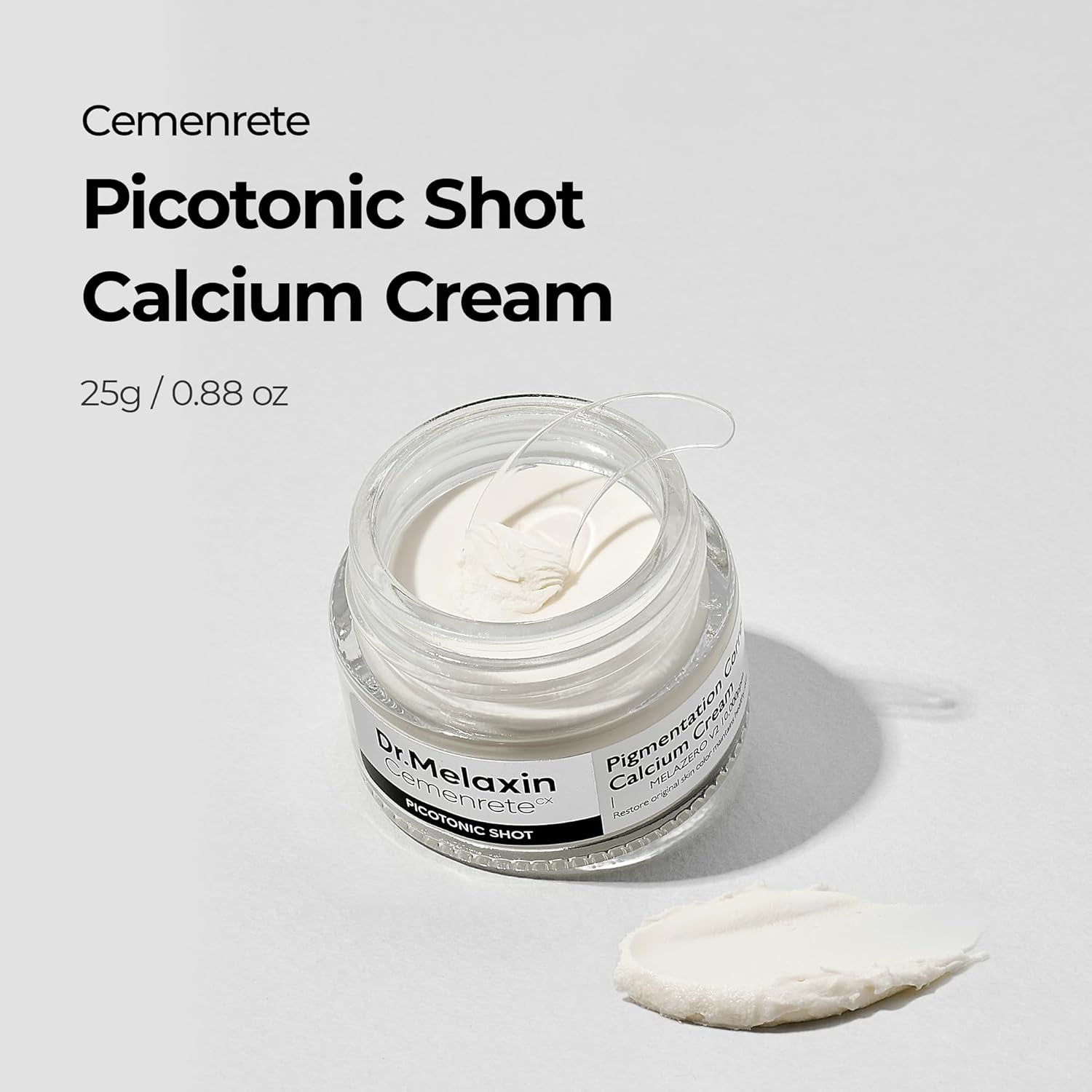 Dr.Melaxin Picotonic Shot Calcium Cream with Calcium, Intensive Brightening Cream for Even Skin Tone & Skin Clarity, Korean Skincare for Density Care, 0.88 Oz