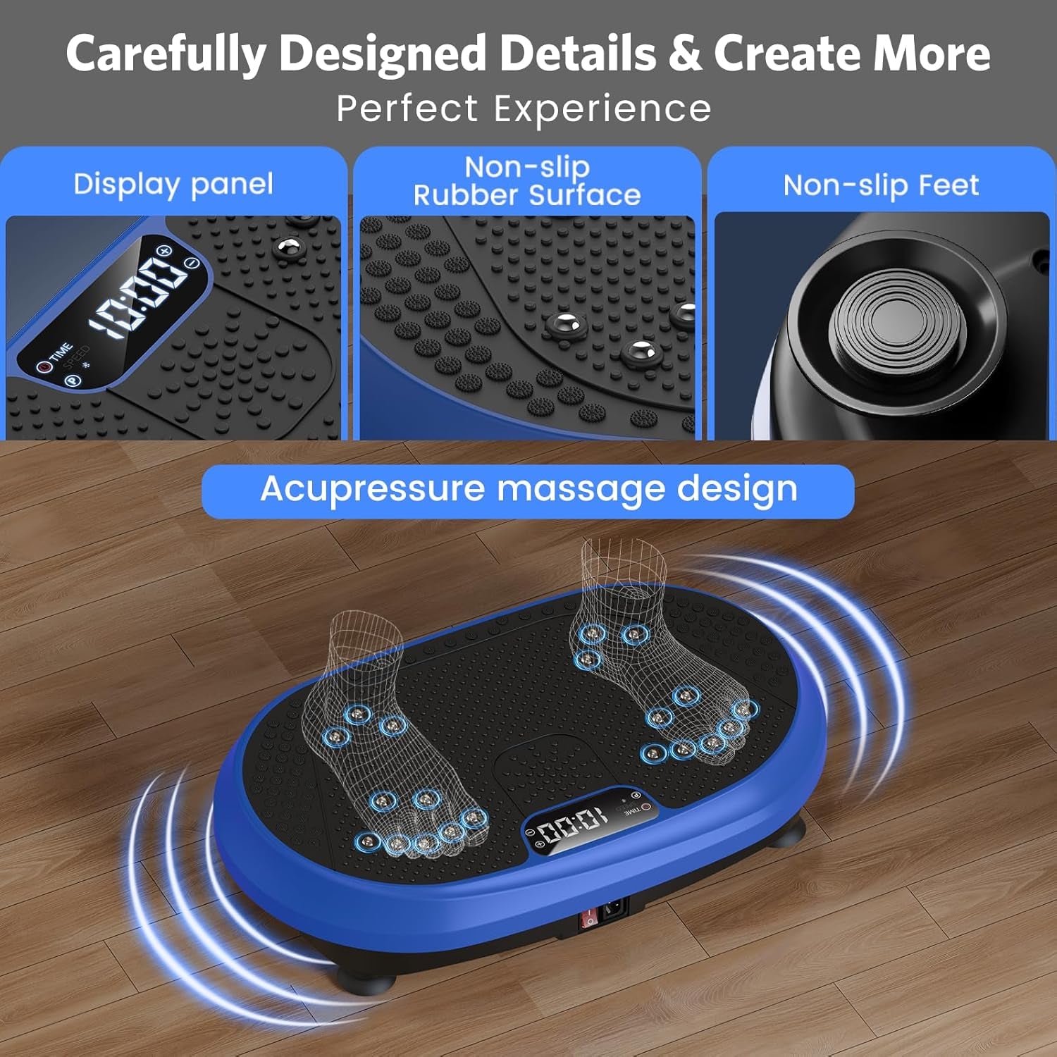 Vibration Plate Exercise Machine, Vibrating Fitness Platform for Lymphatic Drainage, Full Body Shaker Workout Equipment, Bluetooth Power Shaping Vibrate Plate, Board Sport for Home Exercise Gym