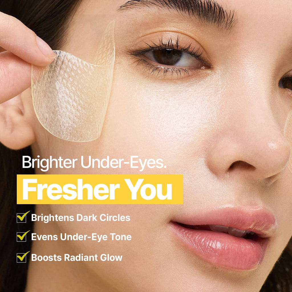 GOODAL Green Tangerine Vitamin C Eye Patches ALPHA – 25% Thicker Hydrogel under Eye Patches for Puffy Eyes & Dark Circles, Korean Skincare, Radiant Glass Skin Look (60 Patches)