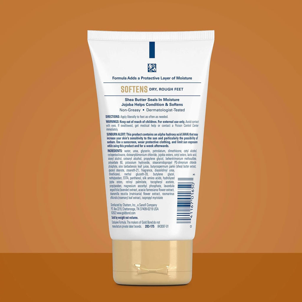 Gold Bond Softening Foot Cream, 4 Oz., Foot Lotion with Shea Butter to Soften Rough & Dry Feet