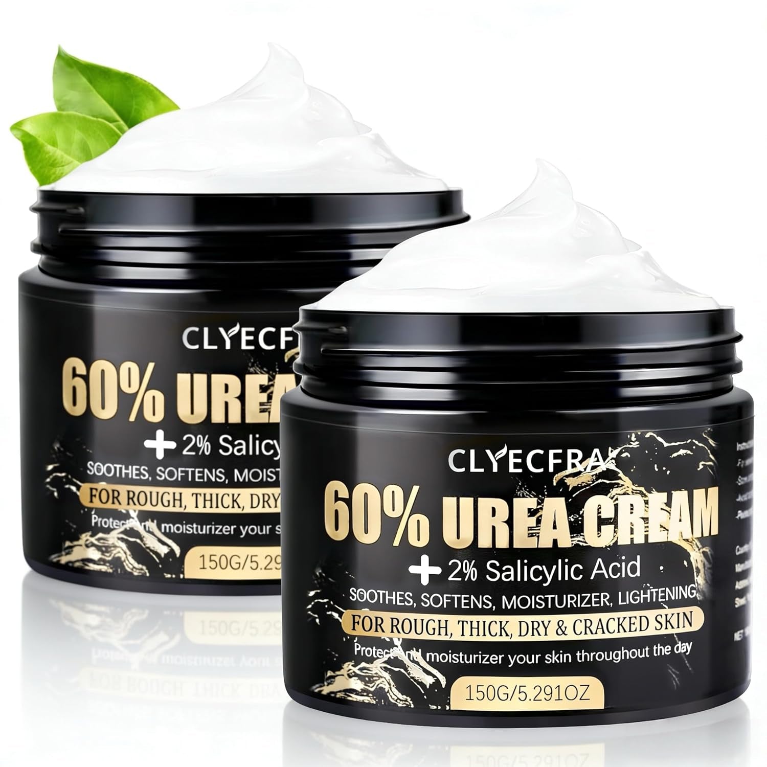 60% Urea Cream with 2% Salicylic Acid, Urea Cream 60 Percent for Feet & Hands- Maximum Strength Moisturizer for Rough, Dry, Thick & Cracked Skin, Callus Remover, Deep Hydration, 150G