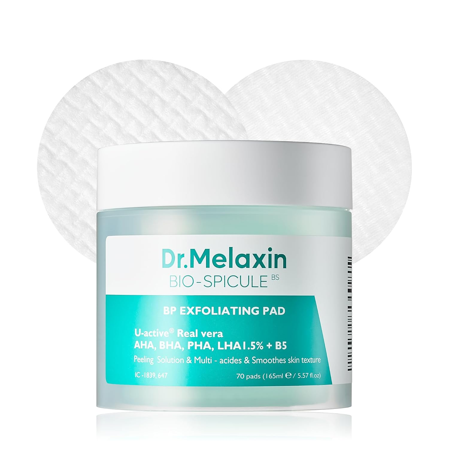 Dr.Melaxin BP Pore Exfoliating Pad for Dead Skin & Blackheads, Minimize Pores, Prevent Breakouts, Improve Skin Texture, Korean Skincare, 165Ml, 70Pads.