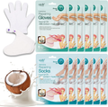Epielle Intensive Repairing Hand & Foot Masks, Restore and Moisturize Dry, Cracked Skin, Self Care Gifts for Women, Spa Kit, Mothers Day Gifts, 6 Moisturizing Gloves & 6 Moisturizing Socks