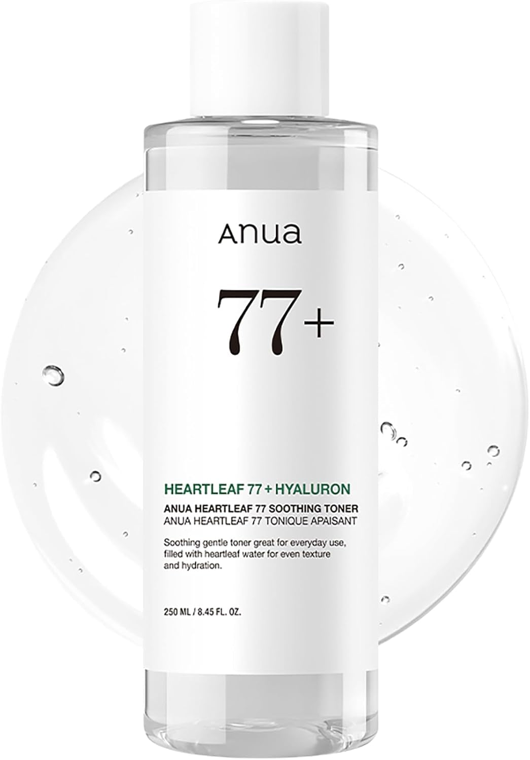 Anua Heartleaf 77 Soothing Toner, Moisturizing & Calming Facial Toner for Glass Skin, Hyaluronic Acid, Lightweight Hydration for Sensitive Skin, Redness Relief, Korean Skincare, 8.45 Fl.Oz