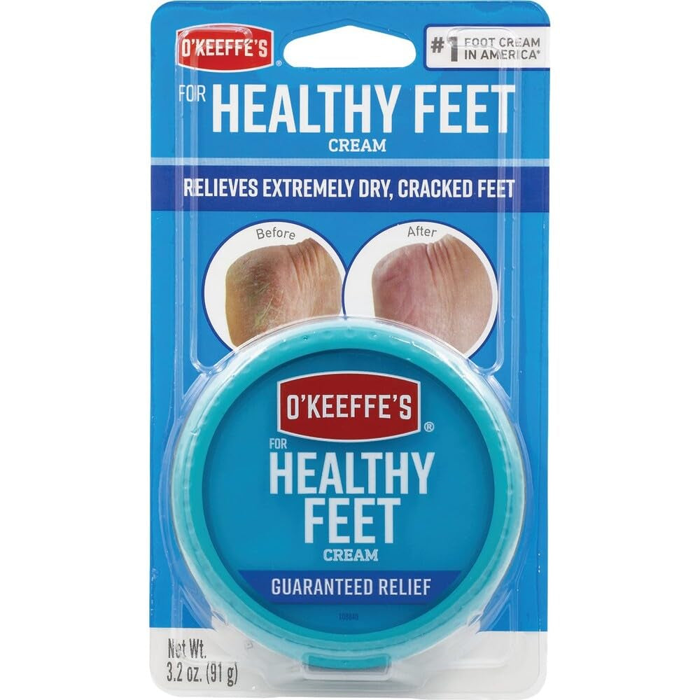 O'Keeffe'S for Healthy Feet Foot Cream - 3.2 Oz Jar (1 Pack) - Guaranteed Relief for Extremely Cracked, Dry Feet, Repairing Skincare, Instantly Boosts and Retains Moisture Levels