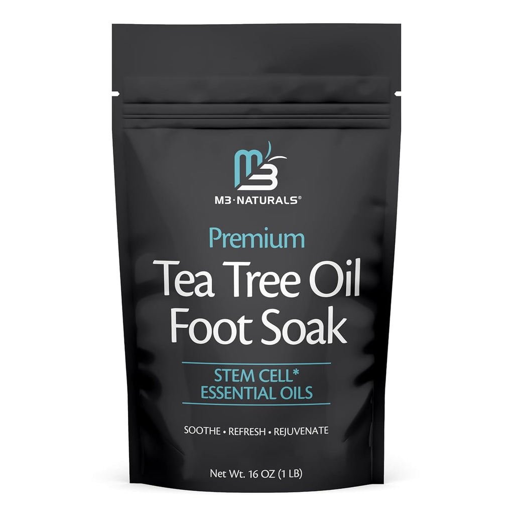Tea Tree Oil Foot Soak and Epsom Salts for Soaking | Foot Spa and Remedy for Athletes Foot, Stinky Feet, and Foot Soak for Dry Cracked Feet | Detox Foot Soak and Tea Tree Oil for Healthy Toenails 16Oz