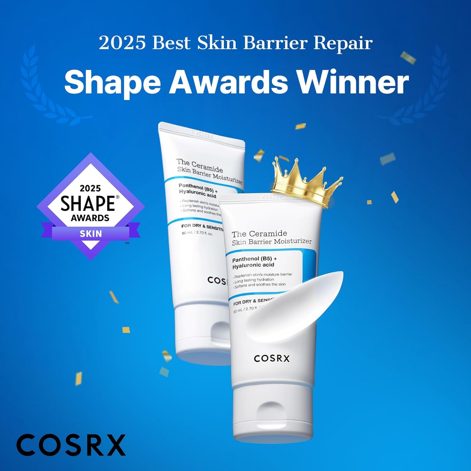 COSRX Ceramide Skin Barrier Moisturizer for Face with 7 Ceramides, Hyaluronic Acid & Panthenol for All Skin Types, 2.7 Oz, Korean Face Moisturizer Cream, Korean Skin Care, Mothers Day Gifts for Mom