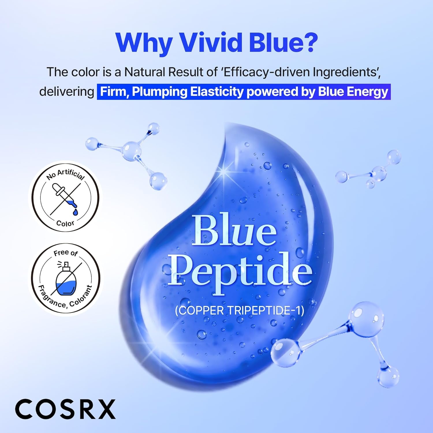 COSRX the Blue Peptide Bakuchiol Plump Glow Serum, Korean Peptide Plumping Serum for Face, Ghk-Cu Copper Peptides, Bakuchiol, Anti-Aging & Firming, Korean Skin Care, Mothers Day Gifts, 1.69 Fl Oz