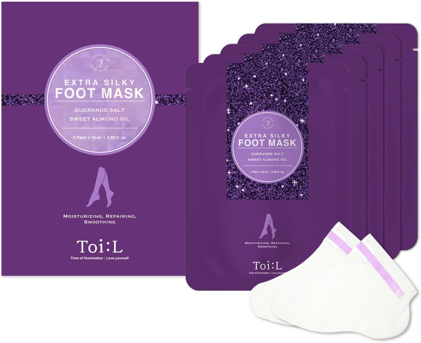 Extra Silky Hand Mask 5 Pairs, Moisturizing Gloves for Dry Hands with White Truffle, Green Caviar & Peptides, Repairing and Softening Hand Care Treatment for Aging, Cracked, and Dry Skin