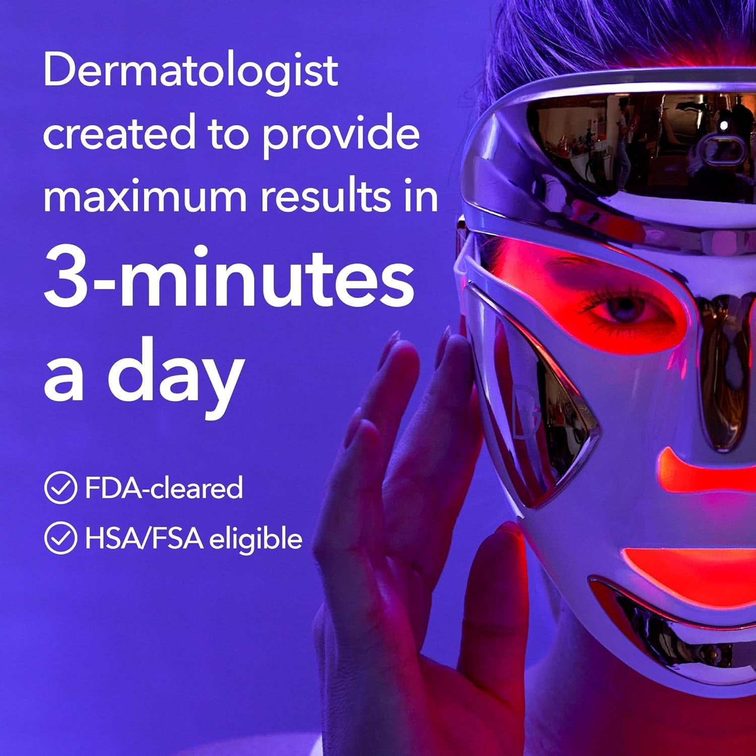 Dr. Dennis Gross Drx Spectralite Faceware Pro – LED Face Mask for Skin Rejuvenation with Dual Red & Blue Light Therapy, FSA HSA Eligible