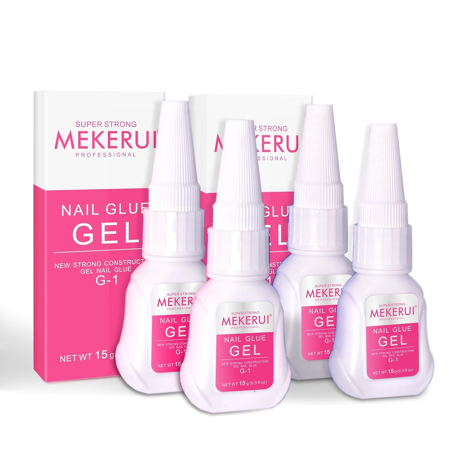 MEKERUI Super Strong Nail Glue Gel 15G – Air-Dries in 7 Seconds, No UV Lamp Needed, Waterproof & Long-Lasting for Press-On Nails
