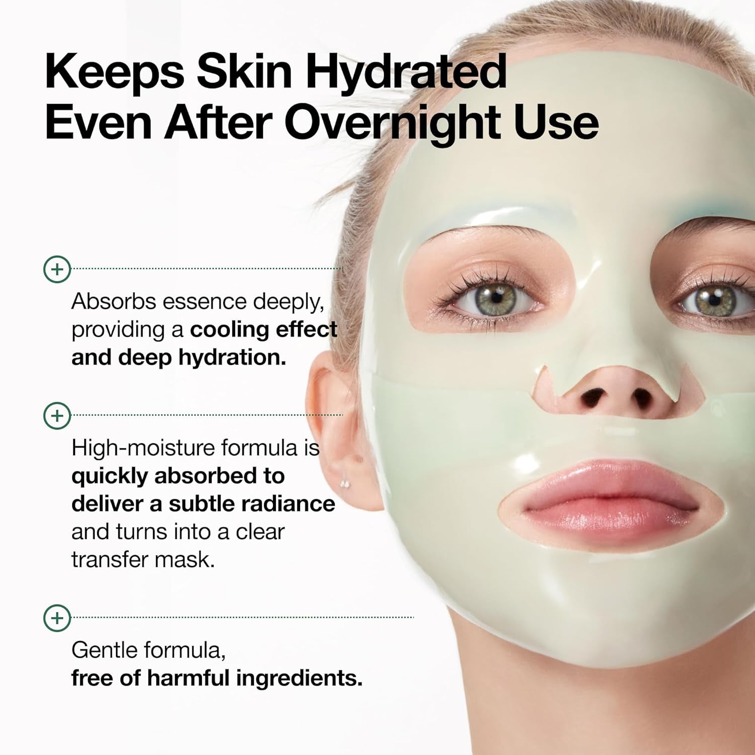ANUA Heartleaf 70 Soothing Collagen Mask, Overnight Face Mask for Glass Skin, Hyaluronic Acid, Collagen, Soothing & Hydration Facial Mask for Sensitive Skin, Natural Color, Korean Skin Care (38G, 4Ea)