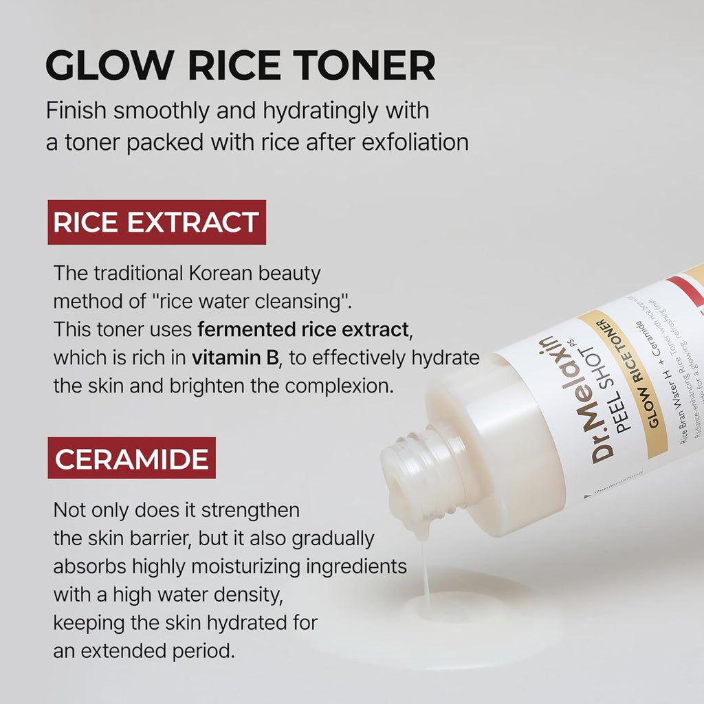Dr.Melaxin Peel Shot Care Set Black Rice Peeling White Rice Peel Shot Toner Korean Skin Care Cosmetics