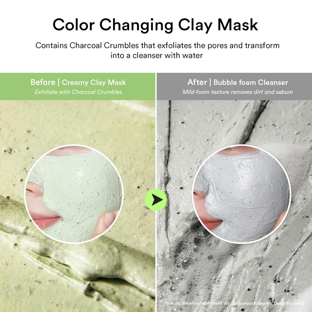 Abib Pore Clay Pack Cleanser Heartleaf Charcoal Foam, 4.05 Fl Oz, Mousse Form, Oil Control, Unscented