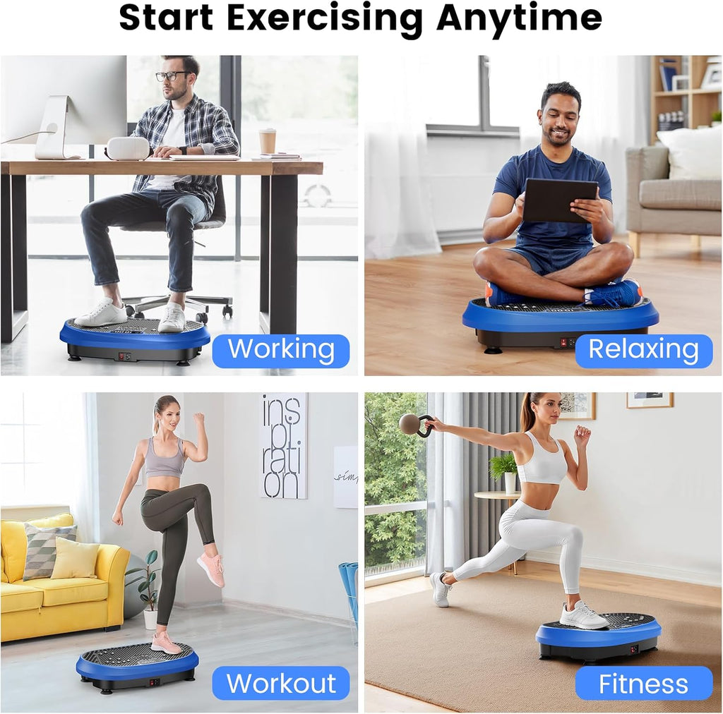 Vibration Plate Exercise Machine, Vibrating Fitness Platform for Lymphatic Drainage, Full Body Shaker Workout Equipment, Bluetooth Power Shaping Vibrate Plate, Board Sport for Home Exercise Gym