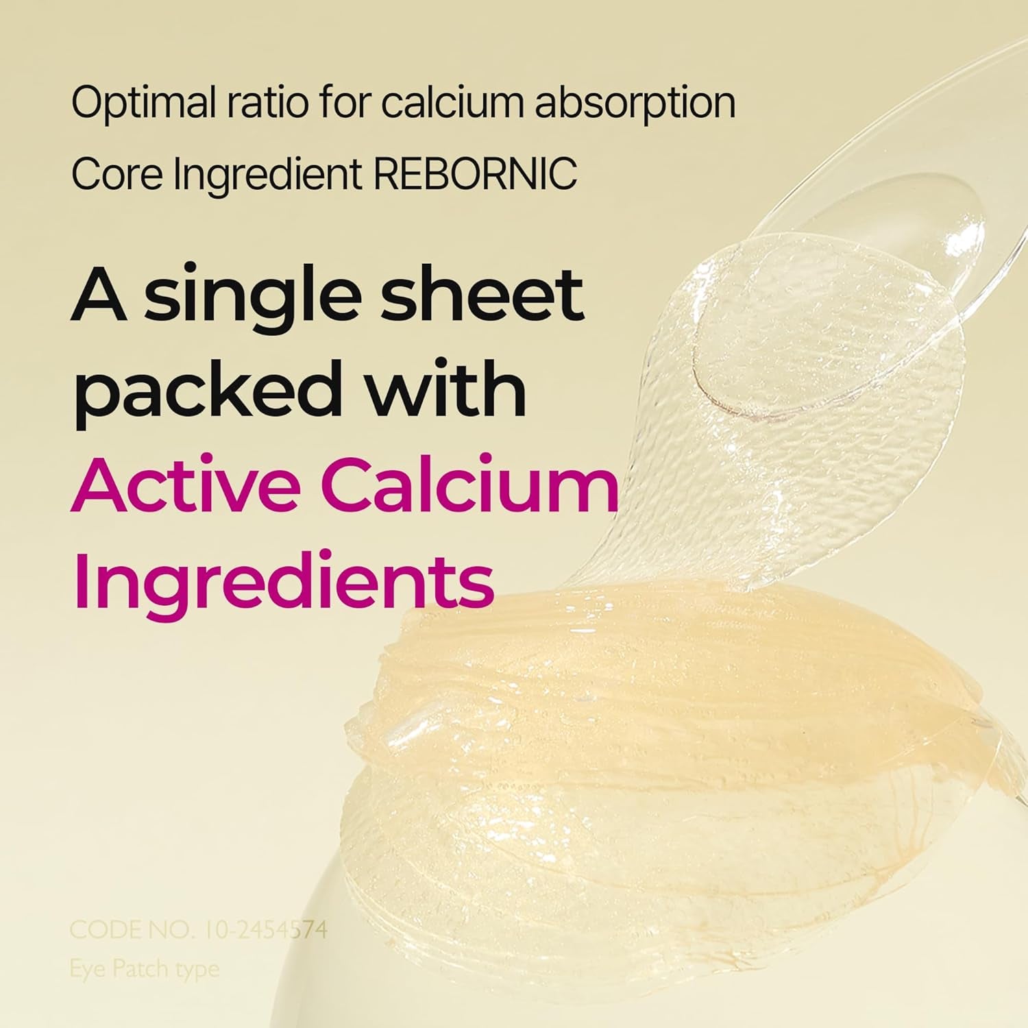 Dr.Melaxin Cemenrete Calcium Volume Eye Patch for Sagging under Eye Skin, Eye Mask Care for Wrinkles, Puffy Eyes & Dark Circles (60Patches)