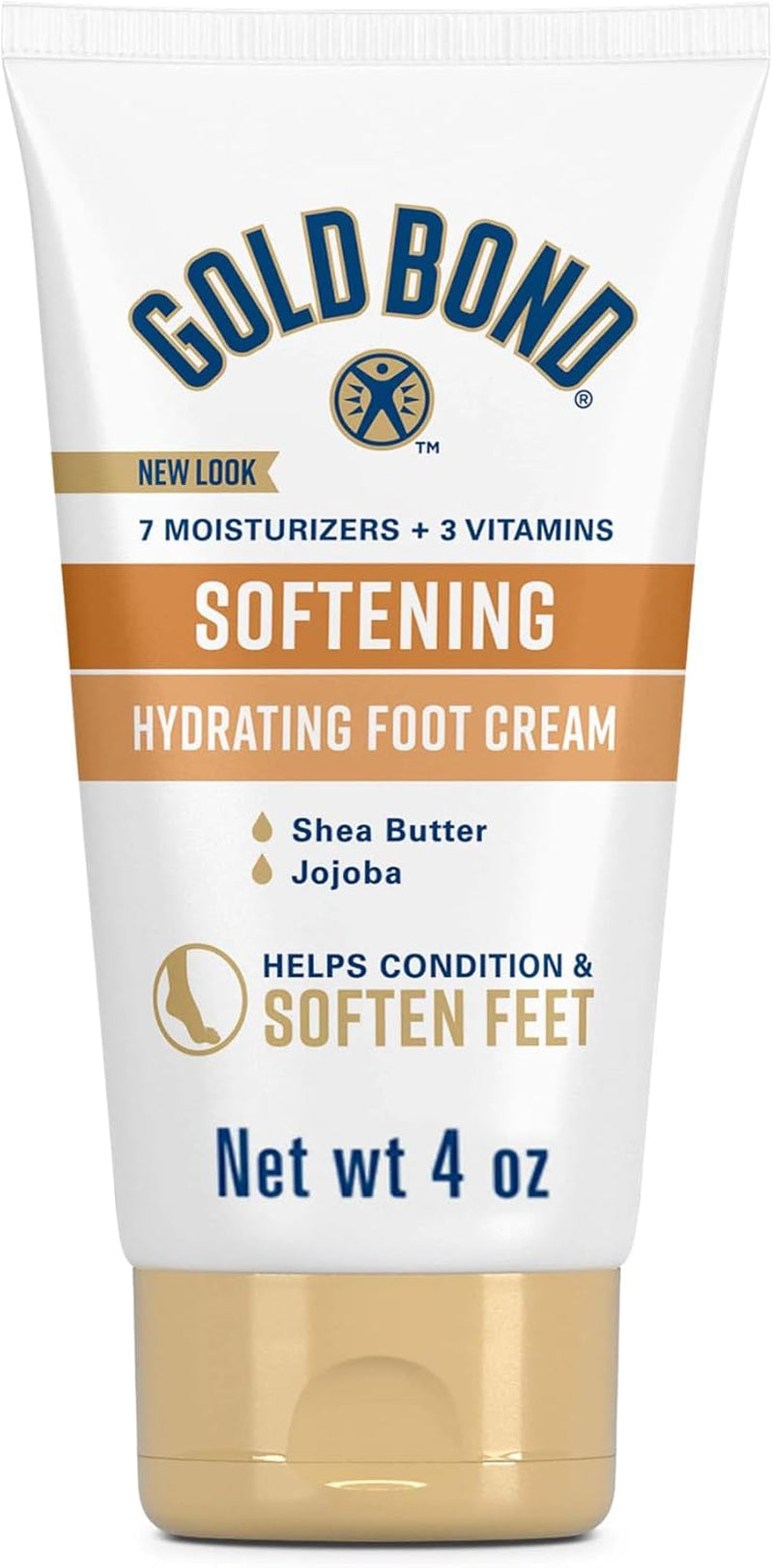 Gold Bond Softening Foot Cream, 4 Oz., Foot Lotion with Shea Butter to Soften Rough & Dry Feet