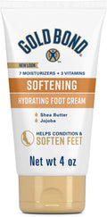 Gold Bond Softening Foot Cream, 4 Oz., Foot Lotion with Shea Butter to Soften Rough & Dry Feet