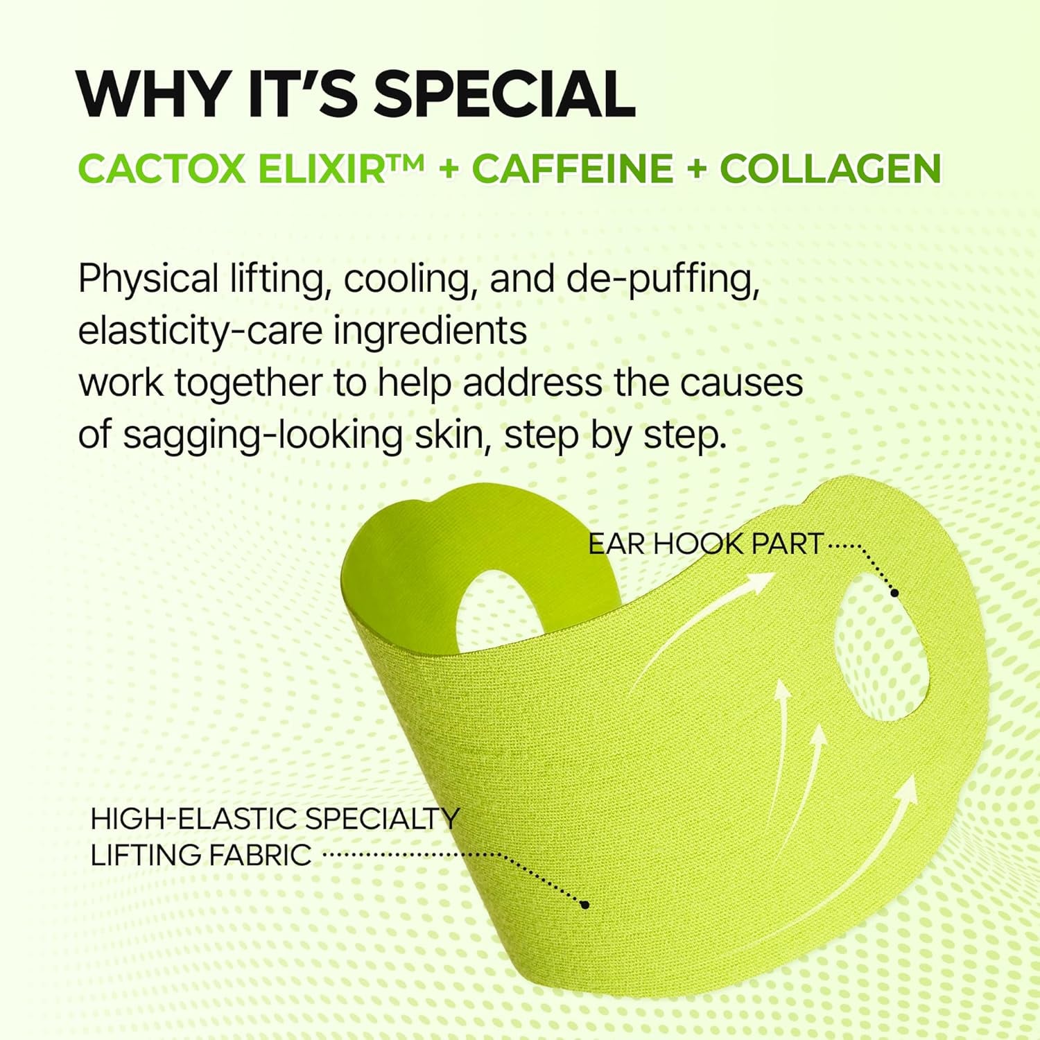 Dr.Melaxin CACTOX V-Lifting Mewing Band – Cactox + Caffeine + Collagen Double Chin Lifting Band for Sagging Jawline & Facial Puffiness | 115.49% Jaw & Chin Lifting Improvement | Korean V-Line Lifting