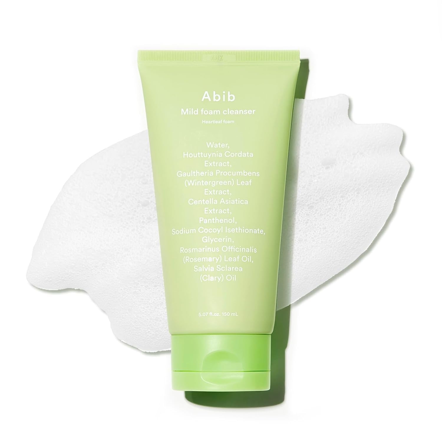 Abib Pore Clay Pack Cleanser Heartleaf Charcoal Foam, 4.05 Fl Oz, Mousse Form, Oil Control, Unscented