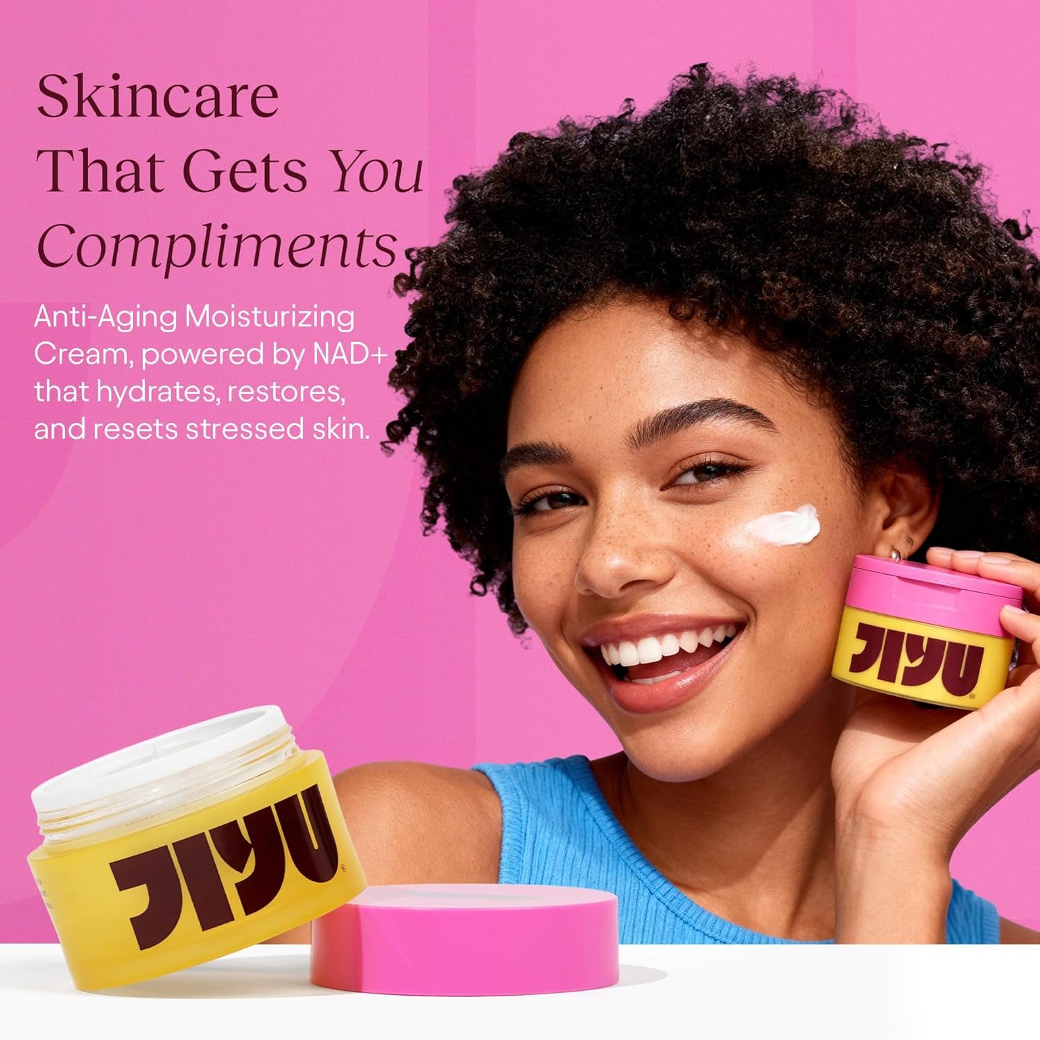 Jiyu NAD+ Hydrating Face Moisturizer – Korean Anti-Aging Cream for Radiant, Firm & Smooth Skin – Deeply Hydrating & Brightening Daily Moisturizer Cream for Face and Body, All Skin Types – 50 Ml