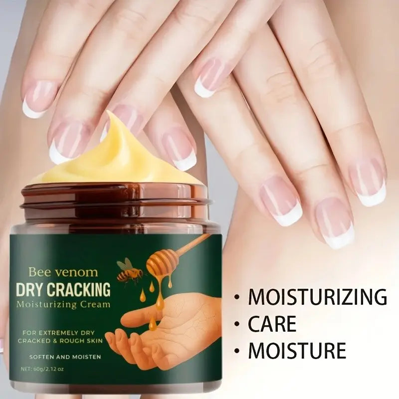 Bee Venom Moisturizing Hydrating Cream for Dry Cracked Feet and Hands, Hydrating Hand Balm, Deep Hydration Softens Light Skin, Smooth and Soft, Hand Restore Cream