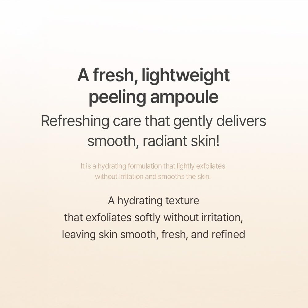Mixsoon White Rice Peeling Ampoule - White Rice Exfoliant, Gentle Exfoliating Serum for Smooth, Radiant Skin, Dead Skin Cells Remover 100Ml / 3.38 Fl.Oz. Korean Glass Skin Care