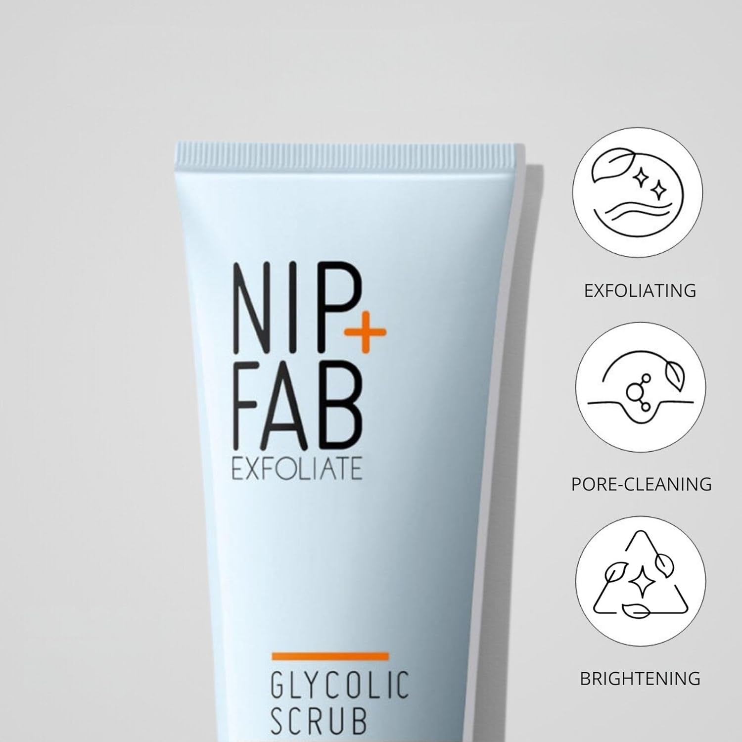 Nip + Fab Glycolic Fix Scrub (2.5 Fl Oz) – 3% Glycolic Acid 3-In-1 Facial Exfoliator – Brightening AHA Face Scrub with Salicylic Acid for Smooth Radiant Skin