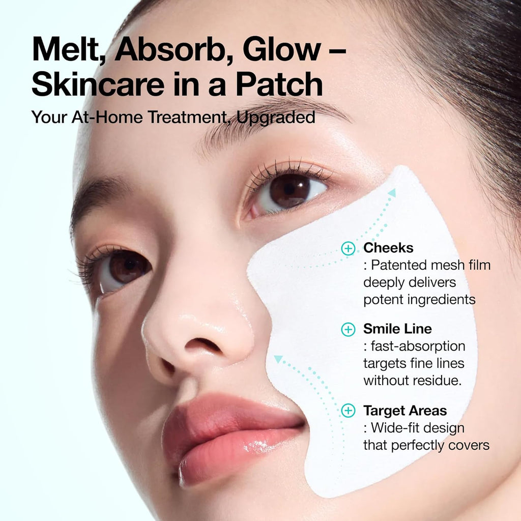 Anua Salmon DNA PDRN Collagen Melting Patch for Glass Skin, Smile Line Patches, Wrinkle Patches, Melting Thin Collagen Patch, Firming for Fine Lines, Glow, Hydrating, Korean Skincare, 2 Pairs X 4EA