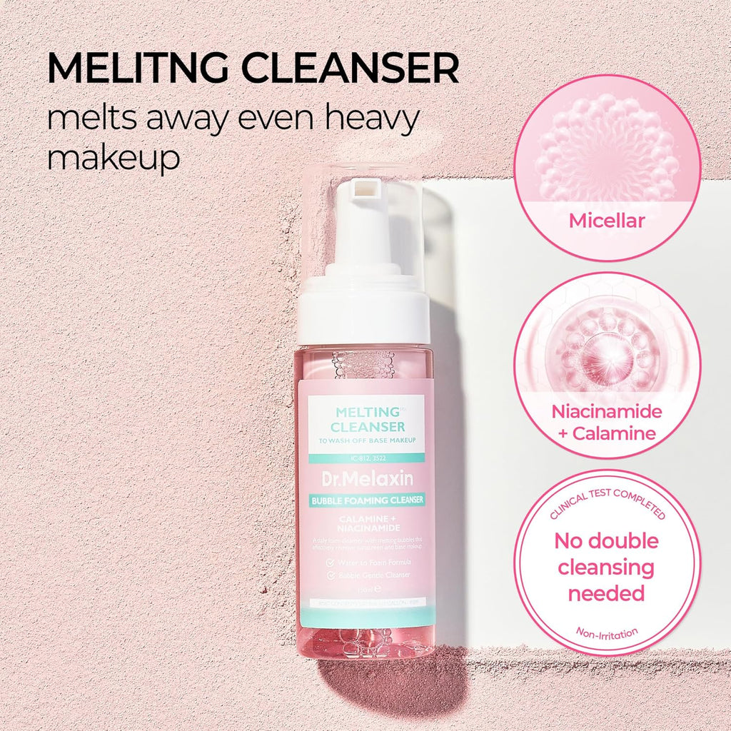 Dr.Melaxin Melting Cleanser - Hypoallergenic Makeup Remover with Quick Bubble, Deep Pore Cleansing for All Skin Type, 150Ml