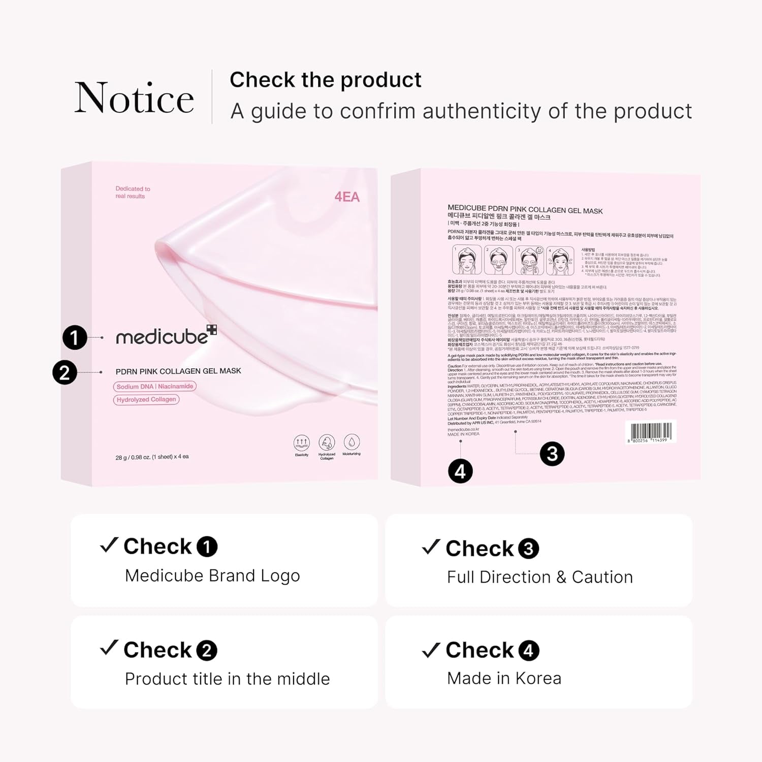 Medicube Jelly Gel Mask with Salmon DNA PDRN Pink Collagen | Overnight Face Mask for Glass Glow Skin | Elasticity, Hydrating, Firming and Moisturizing | Korean Skincare, 28G X 4Ea