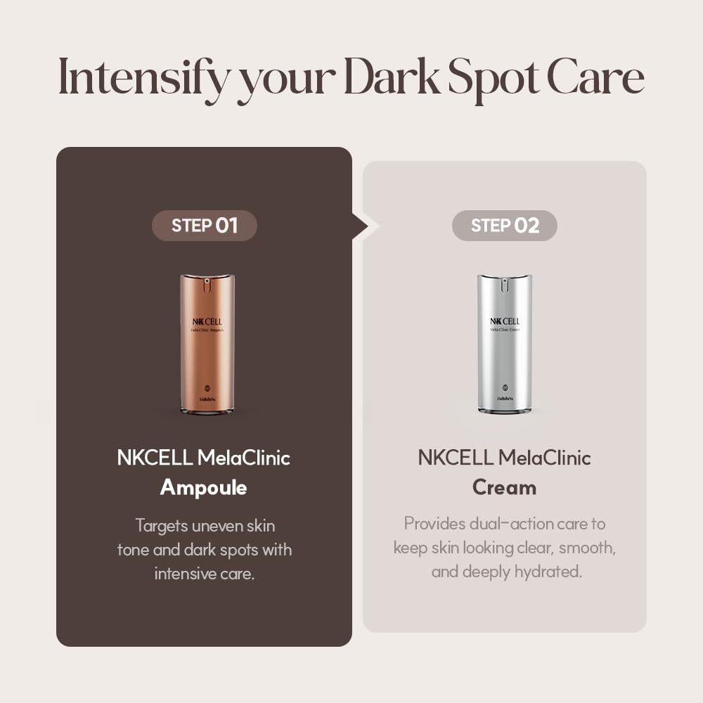 Mela Clinic Ampoule with NK Cell Technology, Skin Tone Care Serum with Tranexamic Acid, Glutathione & Bisabolol, 0.5 Fl Oz