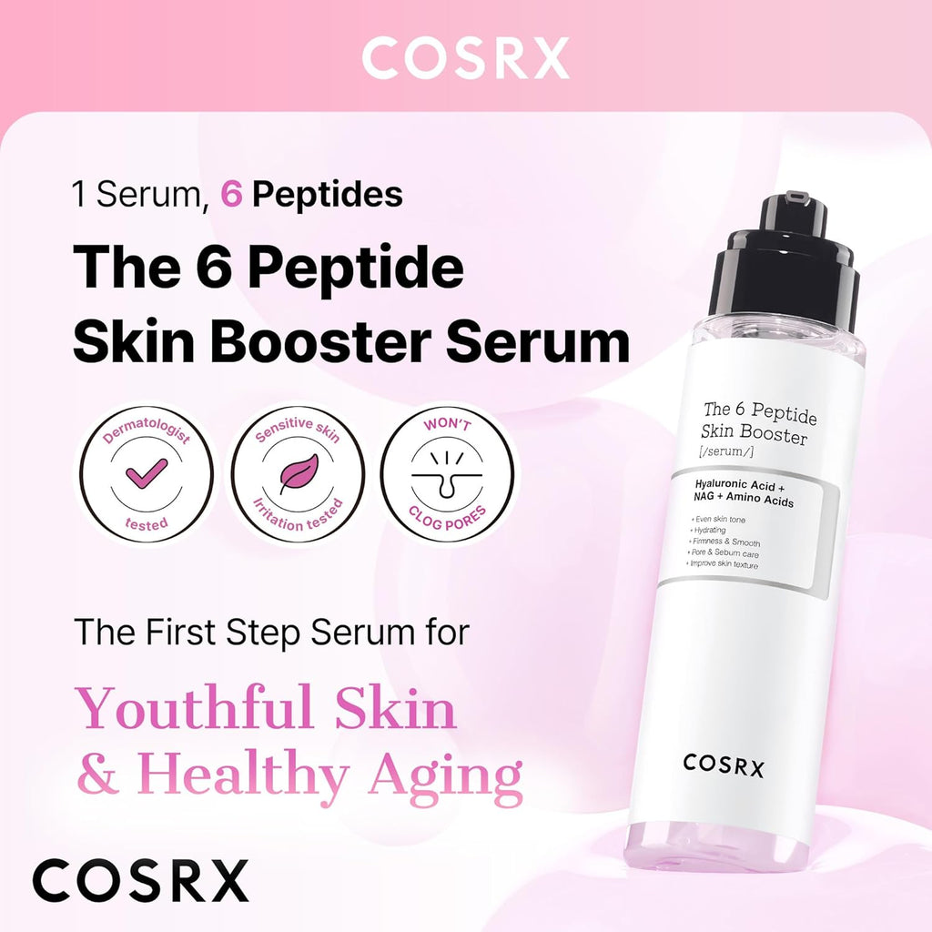 COSRX 6X Peptide Collagen Skin Booster Toner Serum for Dull & Uneven Skin, Preps Skin with Copper Peptides, Ghk-Cu, Skin Renewal Boosting Facial Essence, Korean Skin Care, 5.07 Oz, Mothers Day Gifts