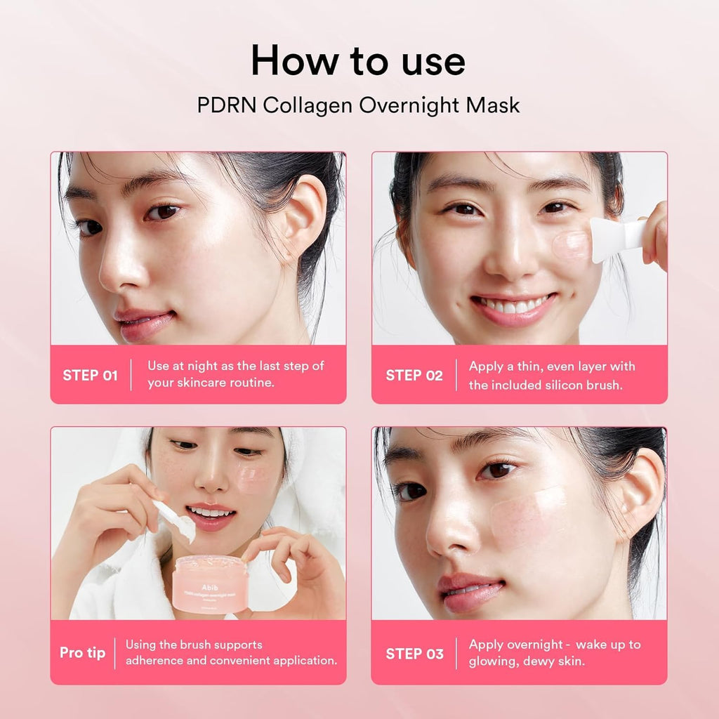 Abib PDRN Collagen Overnight Face Mask Firming Jelly 2.7 Fl Oz | Korean Sleeping Mask for Rejuvenation | Elasticity Boost & Plumping