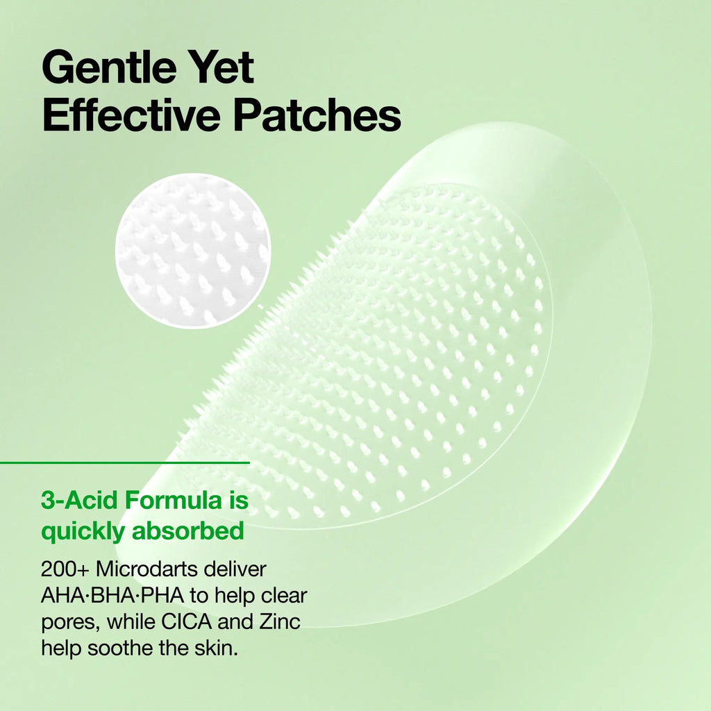 [Anua] Triple Acid Spot Care Microdart Patch (12EA) ｜Spot Care, AHA, BHA, PHA, Centella, Hydrocolloid Patch, Korean Skincare, Non-Comedogenic, Acne Calming, Sensitive Skin, Soothing, Gentle, Acne-Safe, Gentle Exfoliant