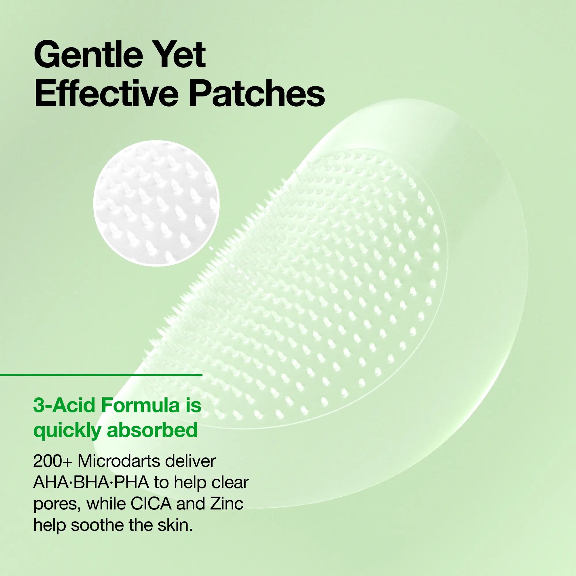 [Anua] Triple Acid Spot Care Microdart Patch (12EA) ｜Spot Care, AHA, BHA, PHA, Centella, Hydrocolloid Patch, Korean Skincare, Non-Comedogenic, Acne Calming, Sensitive Skin, Soothing, Gentle, Acne-Safe, Gentle Exfoliant