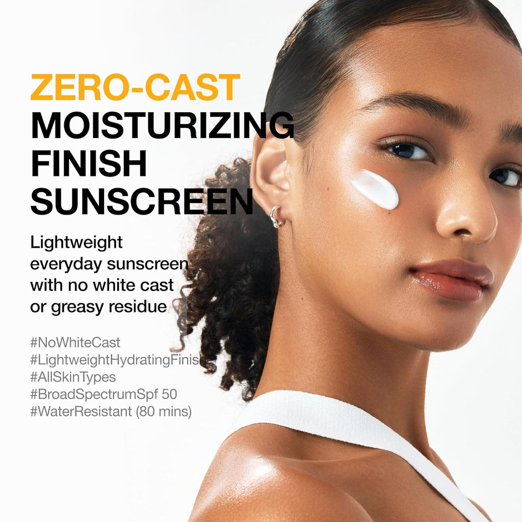 Anua, Zero-Cast Moisturizing Sunscreen SPF 50, Glow Natural Sunscreen for Face, No White Cast, Hyaluronic Acid, Niacinamide, Oil-Free, Korean Skincare, 1.69 Fl Oz