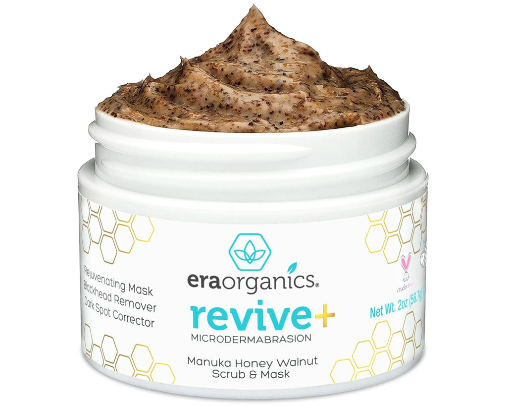 Manuka Honey Exfoliating Face Scrub – Gentle Microdermabrasion Face Exfoliator to Help Smooth, Soften & Balance with Moisturizing Organic Superfoods 2Oz