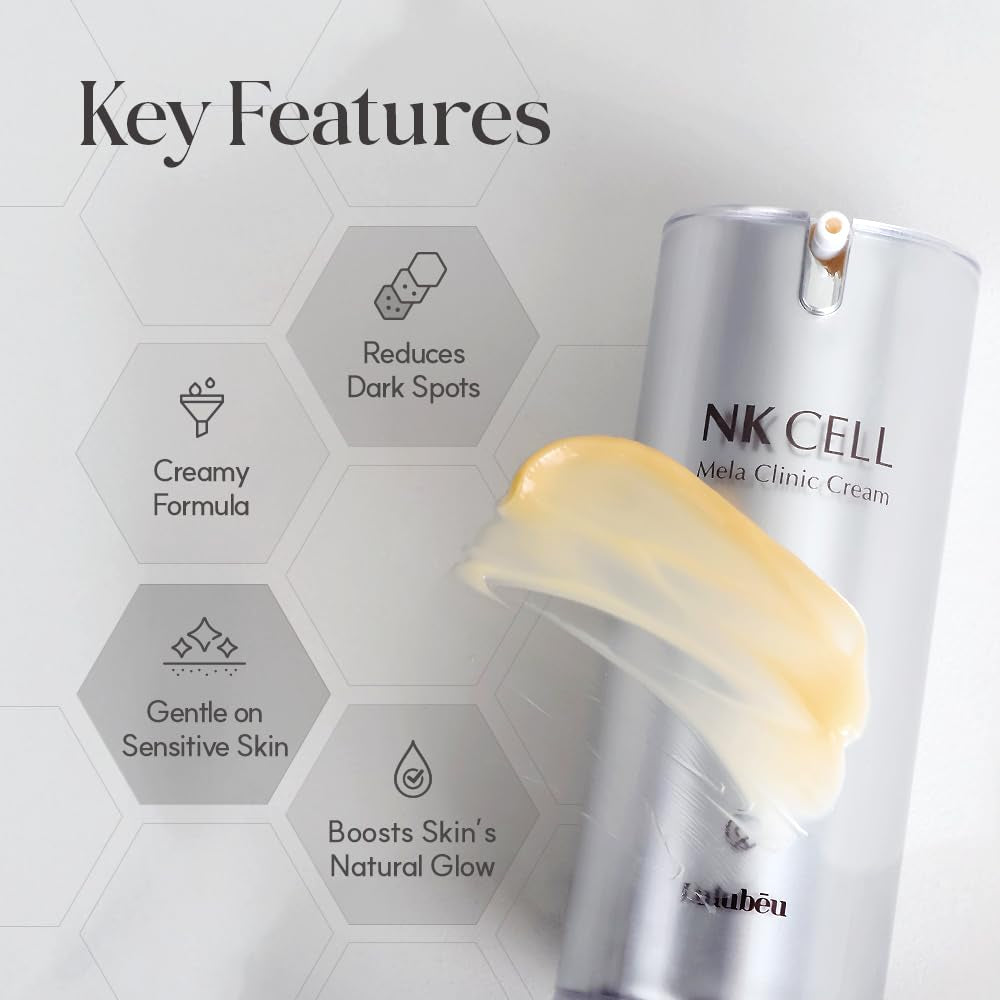 Mela Clinic Cream with NK Cell Technology, Hydrating Cream with Arbutin & Tranexamic Acid for Skin Texture & Tone Balance, 0.5 Fl Oz