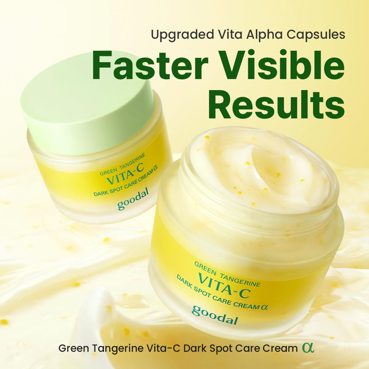 GOODAL Green Tangerine Vitamin C Cream [Advanced Ver.] – Vitamin C Cream with 5% Niacinamide | Fades Dark Spots, Boosts Radiance & Hydrates | Korean Skincare 1.69Oz / 50Ml