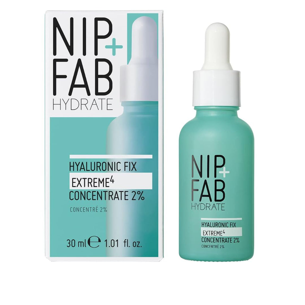 Nip + Fab Hyaluronic Fix Extreme 4 2% Concentrate, Daily Concentrated Drops for Face, Quick Drying Serum to Replenish Moisture Levels. for Dewy and Visibly Plumped Skin, Multicolor, 30ML