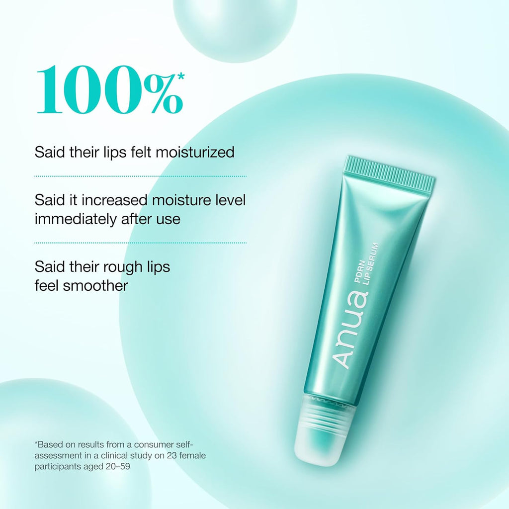 Anua PDRN Lip Serum, Long-Lasting Hydration for Dry, Cracked Lips, Non-Sticky Moisturizing Lip Care with Salmon DNA, Hyaluronic Acid & Collagen, Korean Skincare, 0.33 Fl.Oz