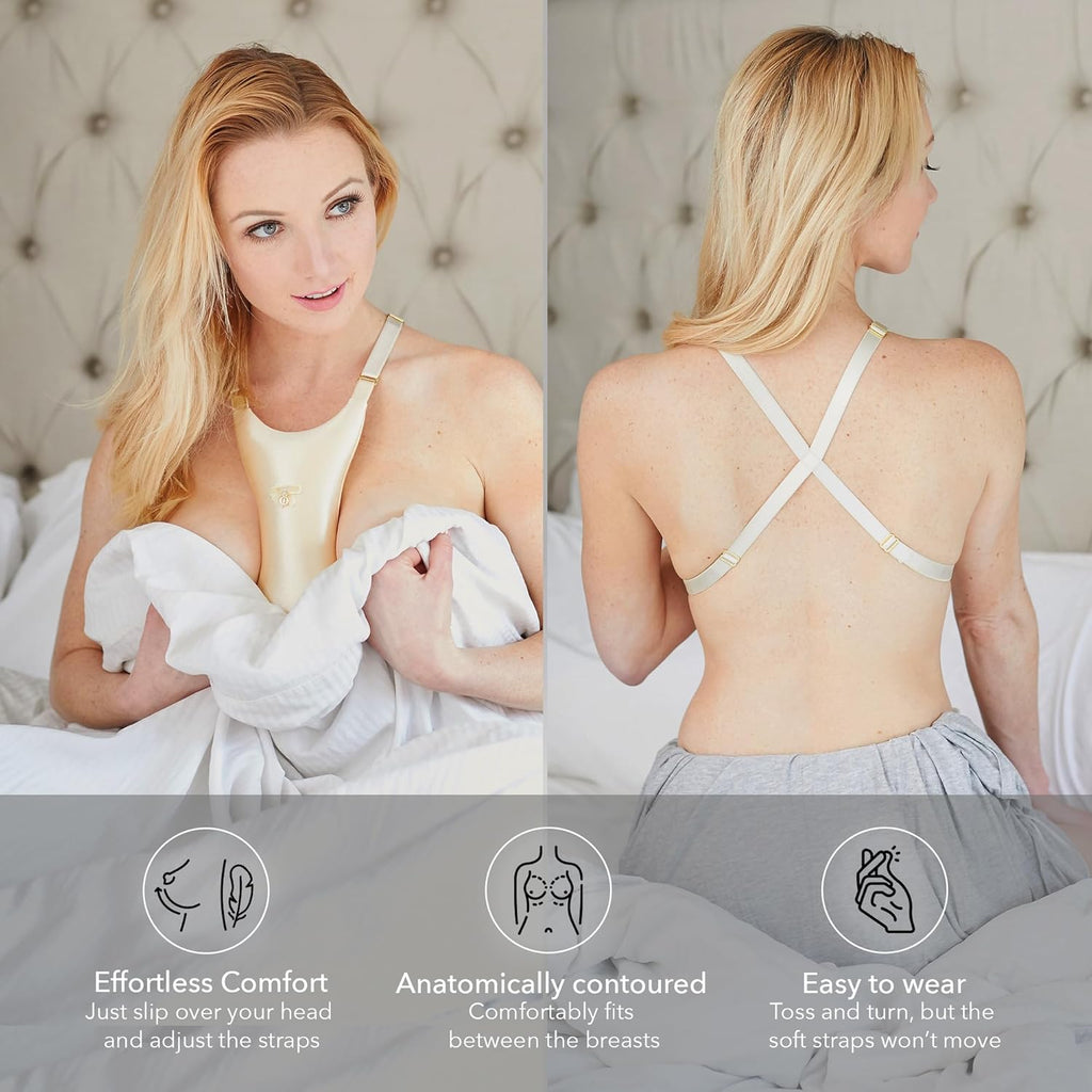 Intimia Breast Pillow for Chest Wrinkles and Side Sleeping - Breast Pillow for Wrinkle Prevention - Chest Wrinkle Pillow for Breast Support (Gold)