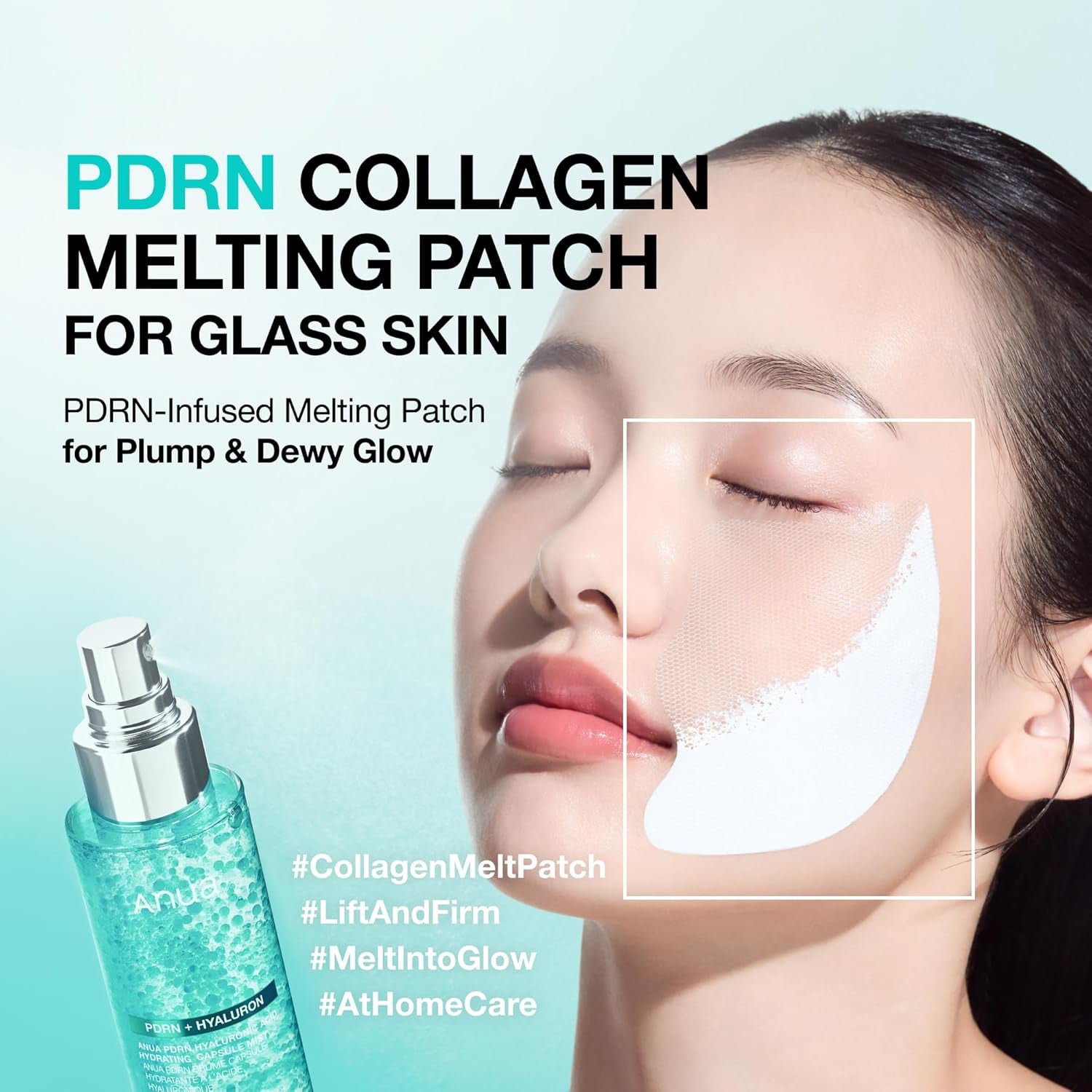 Anua Salmon DNA PDRN Collagen Melting Patch for Glass Skin, Smile Line Patches, Wrinkle Patches, Melting Thin Collagen Patch, Firming for Fine Lines, Glow, Hydrating, Korean Skincare, 2 Pairs X 4EA